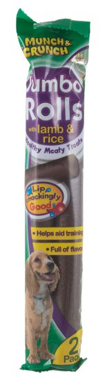 JUMBO ROLLS LAMB 2 PK DOG TREAT