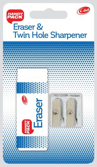 SH06610 ERASER N METAL SHARPENER CLUB