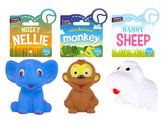 PET TOY SQUEEKY ANIMALS