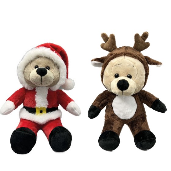 XG4307 PLUSH XMAS COSTUME BEAR 18CM