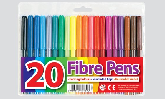CH1102 SH08102 FIBRE TIP PENS 20 S