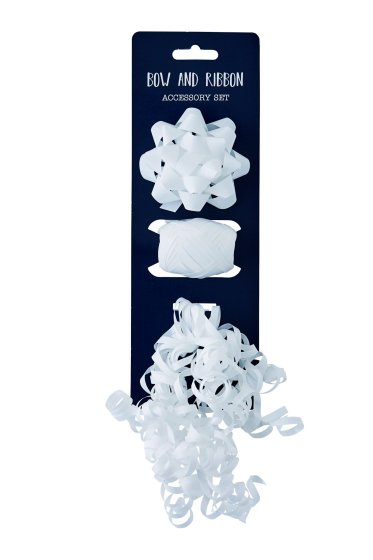 SH13406 RIBBON COP AND 3 BOWS  WHITE