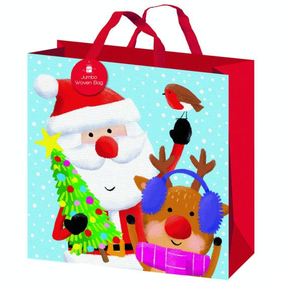 XH3208 BAGS SQUARE CUTE SANTA PP WOVE