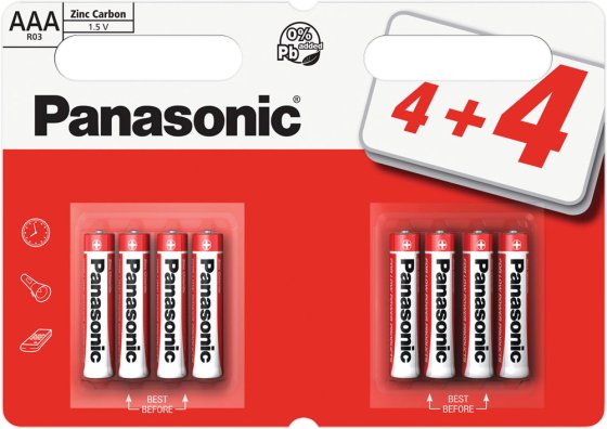 SH11413 BATTERIES PANASONIC ZINC AAA 4