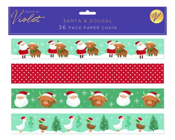 PAPER CHAINS SANTA N DOUGAL 36PK