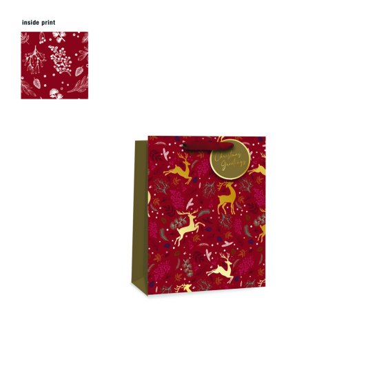 GIFT BAG REINDEER PATTERN M