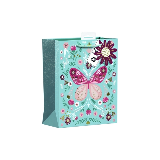 SJ15132 SJ15132 GIFT BAG BUTTERFLY FLORAL MEDIUM