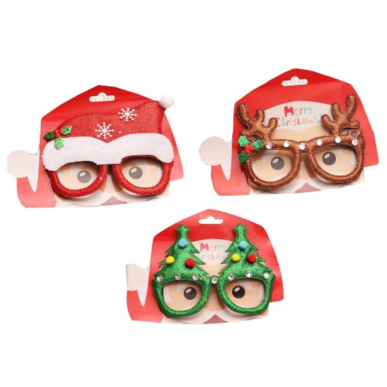 WIGIG CHRISTMAS NOVELTY GLASSES 3 AS
