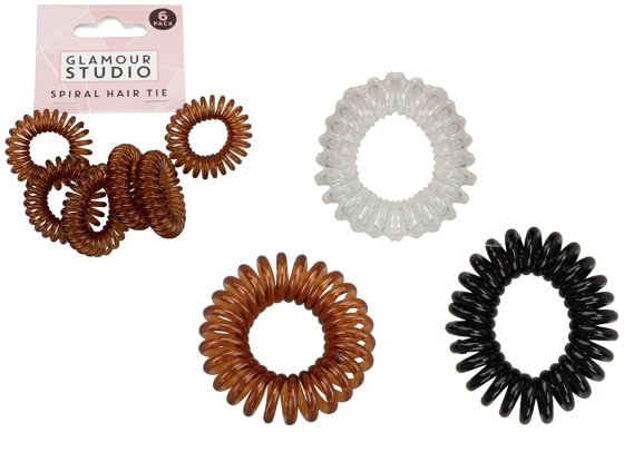 SJ12110 SJ12110 HAIR TIE SPIRAL ASST 6PK