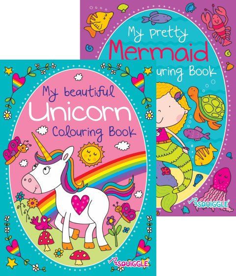 SH09805 COLOURING BOOK UNICORN N MERMA