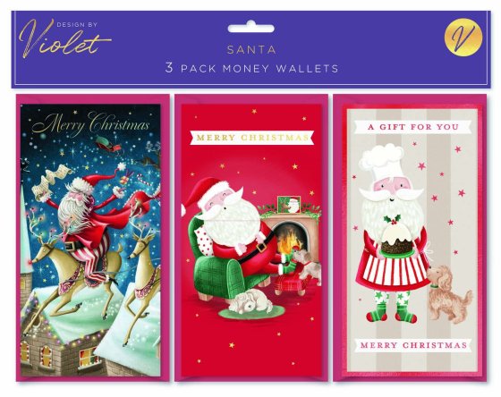 MONEY WALLETS  SANTA 3PK