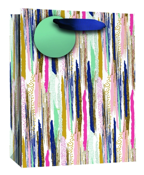 SJ15210 SJ15210 GIFT BAG MULTI STRIPE MEDIUM