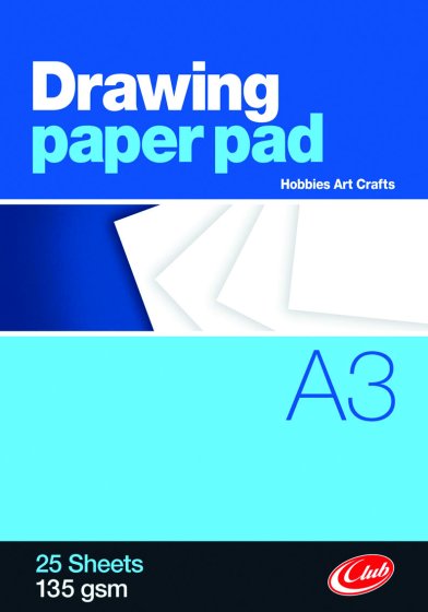 SH08301 A3 CLUB DRAWING BOOK 25 SHEETS
