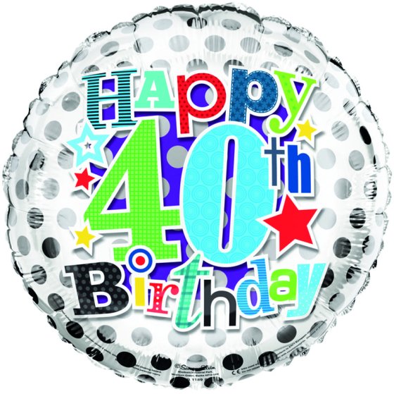 SH12829 BALLOON 18IN FOIL AGE 40 MALE