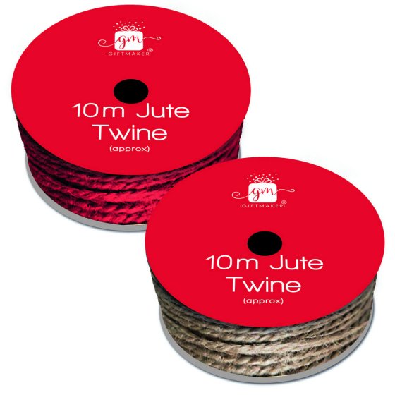 XH3413 TWINE JUTE TWINE RED N NATURAL
