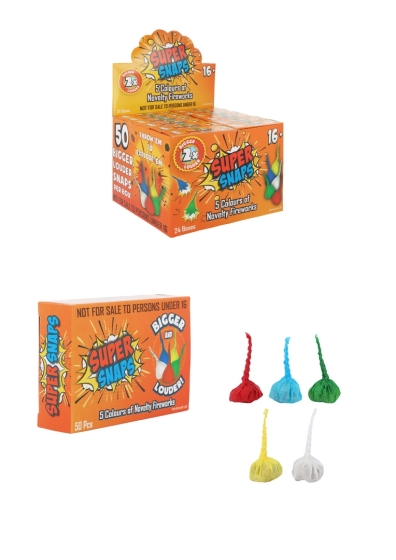 SJ13028 SJ13028 SUPER FUN SNAPS ASSORTED COLOURS 50PK