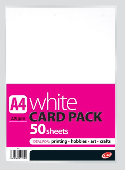 SH09306 A4 WHITE CARD 50 SHEET 220GSM