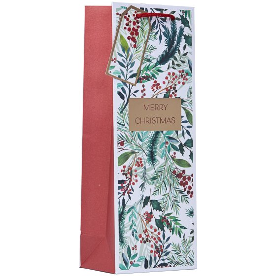 XH2321 BOTTLE BAG FESTIVE FOLIAGE