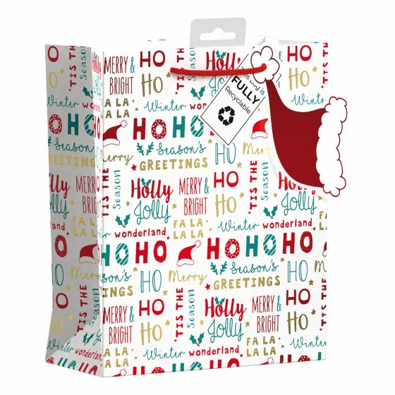 XH3002 GIFT BAG MERRY CHRISTMAS TEXT
