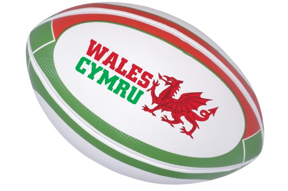 BALL RUGBY WALES SIZE 5 DEFLATED