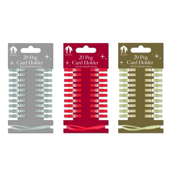 XH0703 XMAS CARD HOLDER PEGS 20 PK