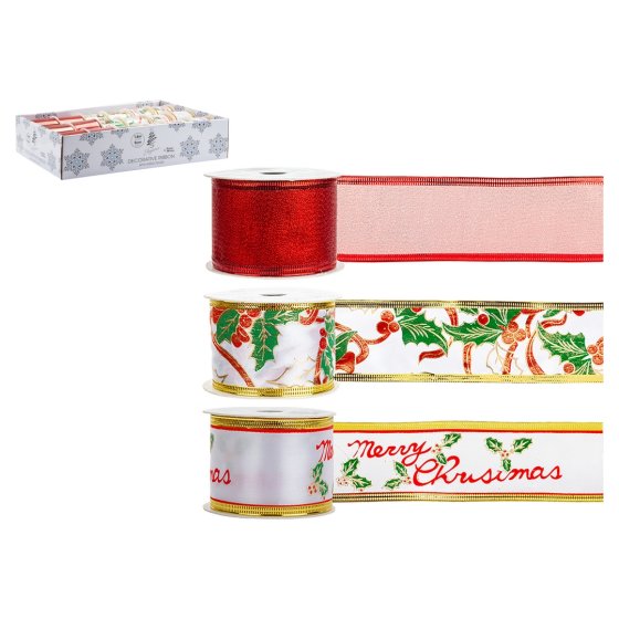 PATTERNED DELUXE WIDE RIBBON 3 ASSTD