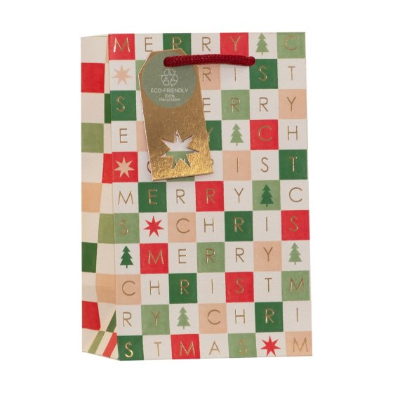 GIFT BAG CHRISTMAS GRID S