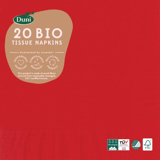 XH6802 NAPKINS 20S 3PLY RED