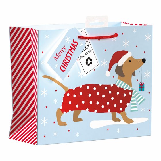 XH3016 GIFT BAG DACHSHUND M LANDSCAPE