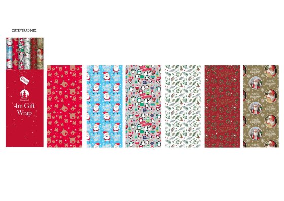 XH1401 WRAP 4M ROLL TRAD N CUTE MIX