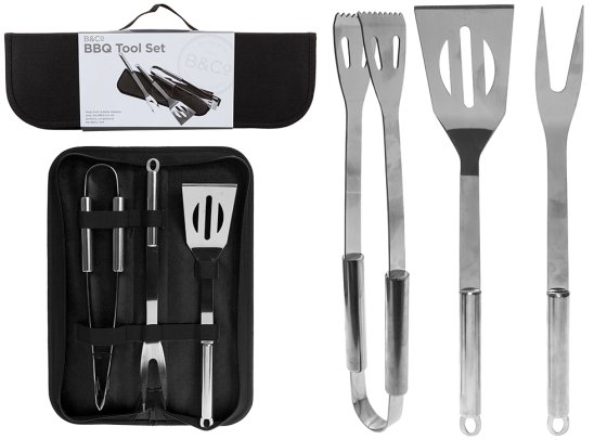 SUMMIT B&CO 3 PC BBQ TOOL SET WITH CARRY CASE