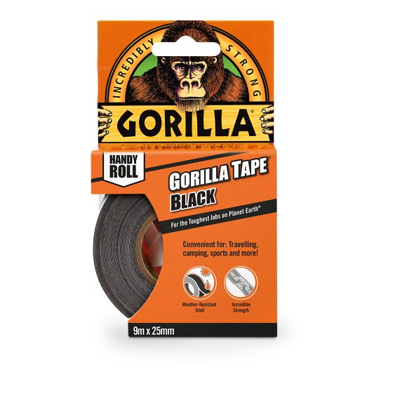 CH0614 SH06012 TAPE GORILLA BLACK 25MM X 9M