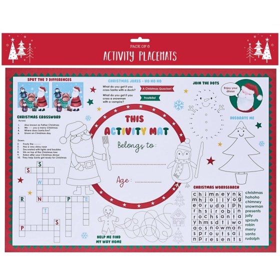 XH6710 ACTIVITY PLACEMAT CHRISTMAS 6
