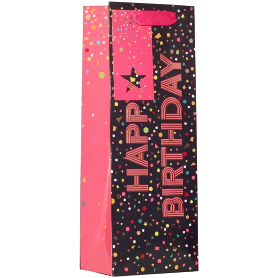 SJ15406 SJ15406 BOTTLE BAG HAPPY BIRTHDAY PINK