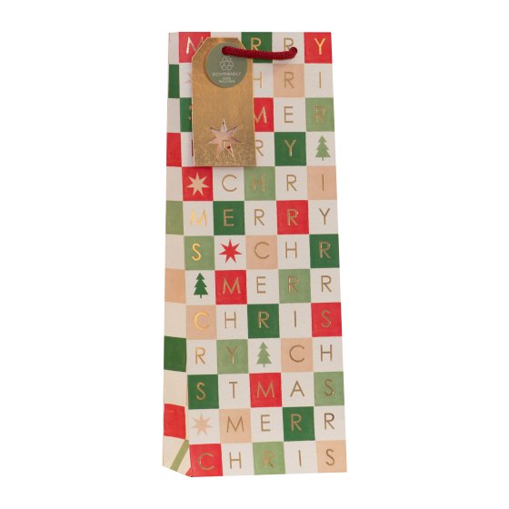 BOTTLE BAG CHRISTMAS GRID