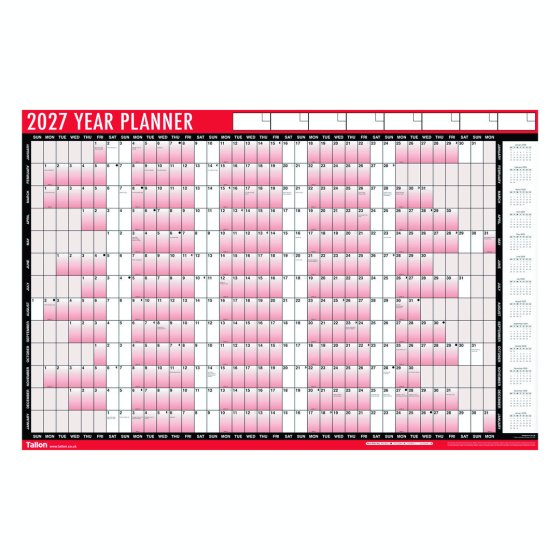 DJ0901 2027 WALL PLANNER & PEN 6'S