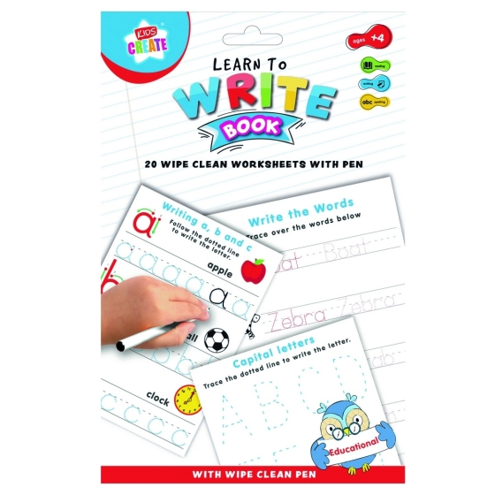 SJ09611 SJ09611 KIDS CREATE A5 WIPE CLEAN LEARN TO WRITE BOO