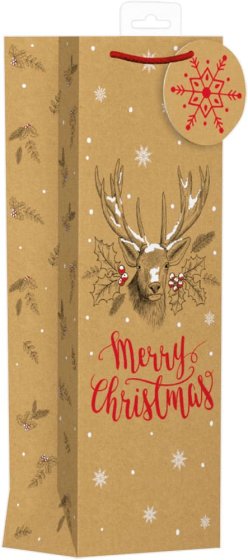 WIGIG GIFT BAG KRAFT STAG BOTTLE BAG