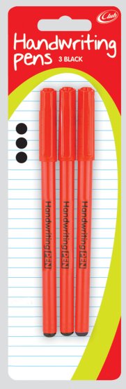SH07103 PENS HANDWRITING BLACK 3PK