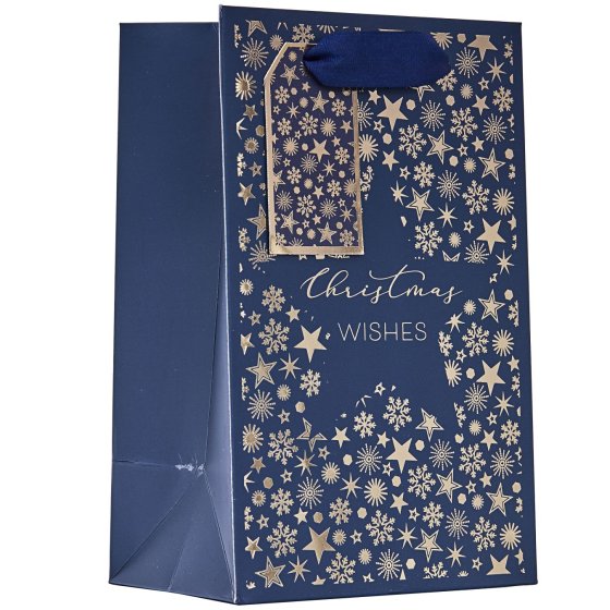 XH2408 GIFT BAG CHRISTMAS STAR SML