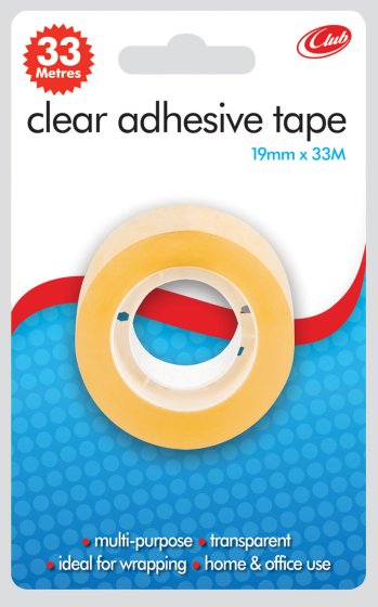CH0504 SH05504 CLEAR TAPE 19MMX33M CARDED