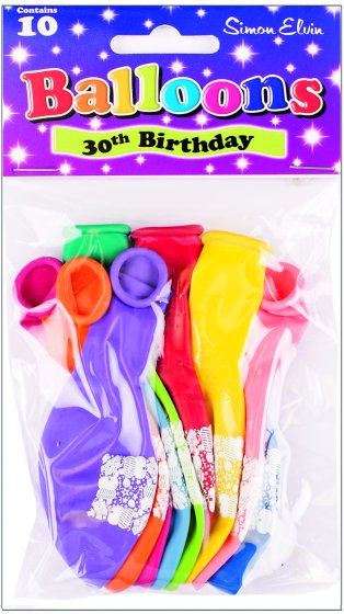 SH12436 BALLOON PRINTED AGE 30