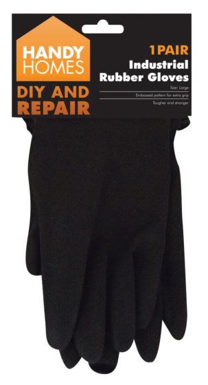 LARGE INDUSTRIAL RUBBER GLOVES 1 PAIR