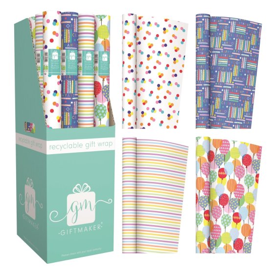 SH13804 GIFT WRAP ROLL 3M HAPPY BIRTHD