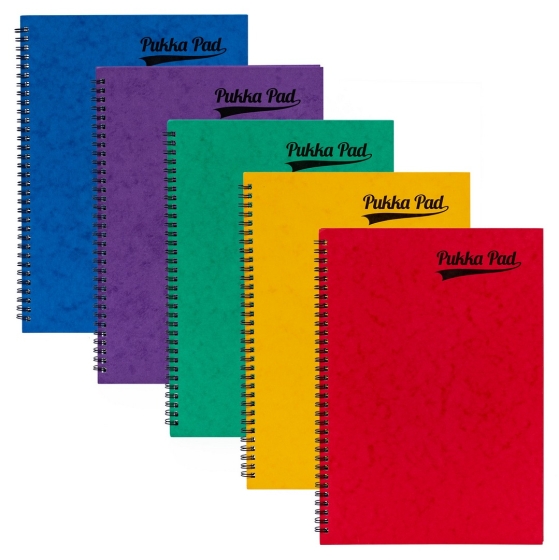 SJ02001 SJ02001 NOTEBOOK PUKKA SIDE SPIRAL A4 ASST