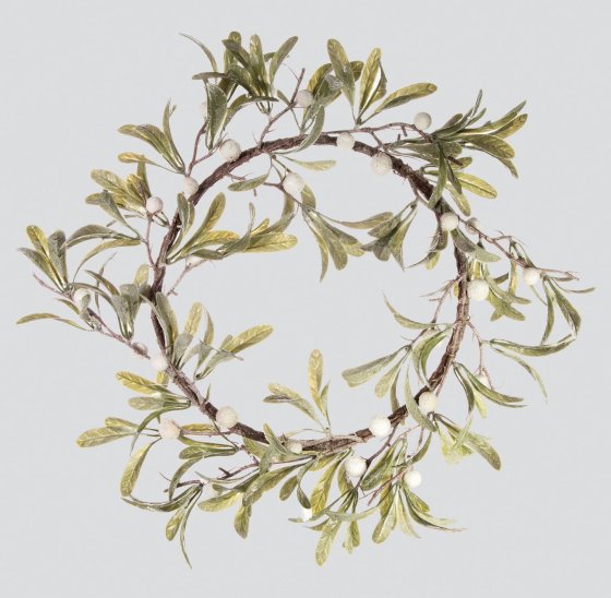 WIGIG WREATH GREEN MISTLETOE WITH BE