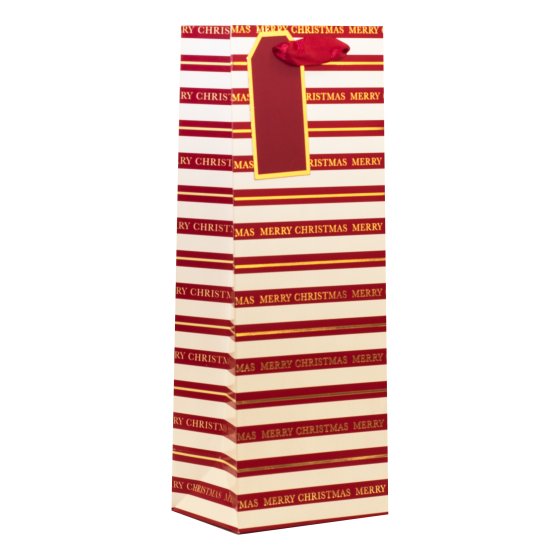 BOTTLE BAG CHRISTMAS STRIPE