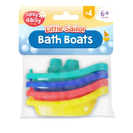LITTLE SAILOR BATH BOATS 4PK