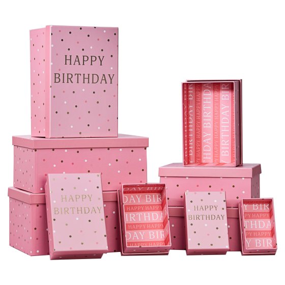 SH14218 GIFT BOXES BIRTHDAY PINK 10 NE