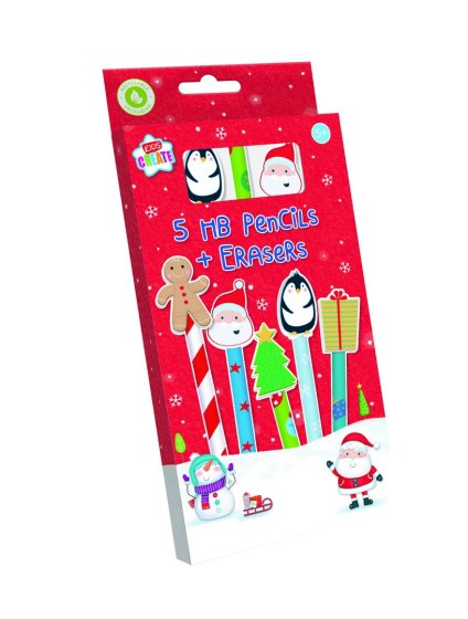 XH5704 PENCILS N NOVELTY ERASER 5PK